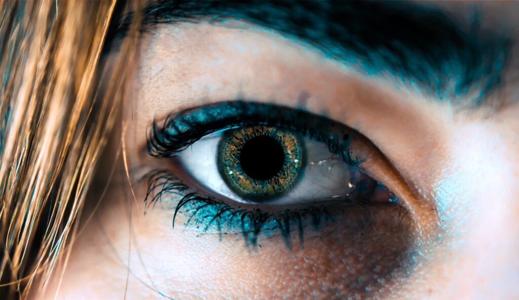 woman's eye with black eyeliner